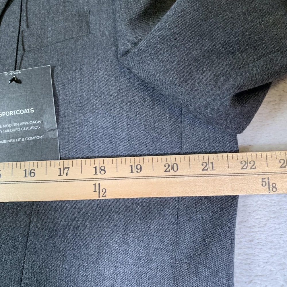 Claiborne Blazer Mens 42L Gray Wool Blend Sport Coat Jacket Two Button NEW - Picture 6 of 16